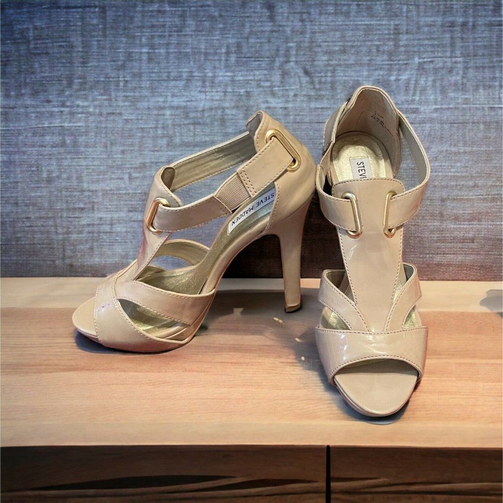 Steve‎ Madden Womens Jalisa Taupe Patent Sz 7